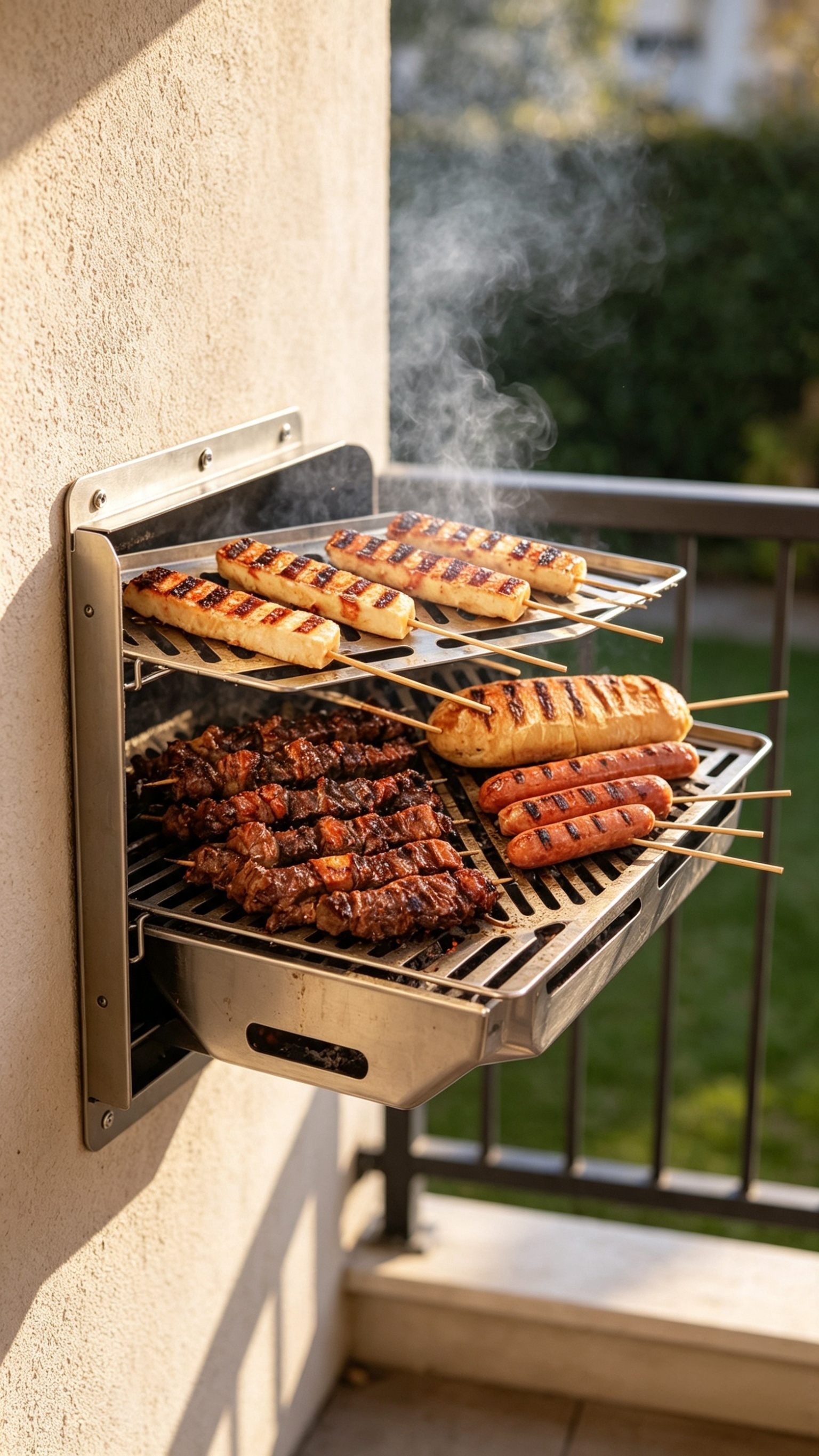 Wall Mounted Grill – Compact Foldable BBQ System