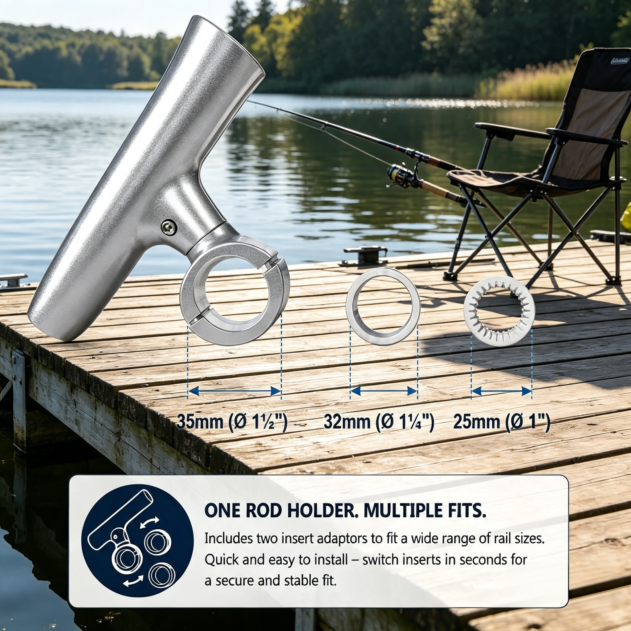 Clamp-On Rod Rack / Rocket Launcher – 6-Rod Storage System