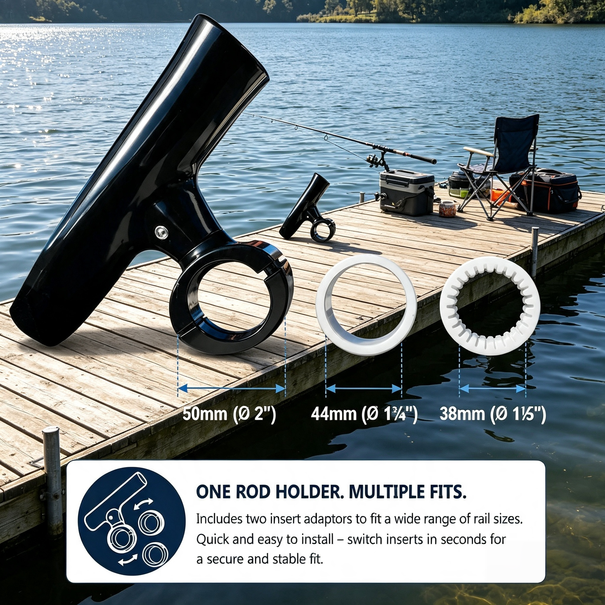 Clamp-On Rod Rack / Rocket Launcher – 6-Rod Storage System