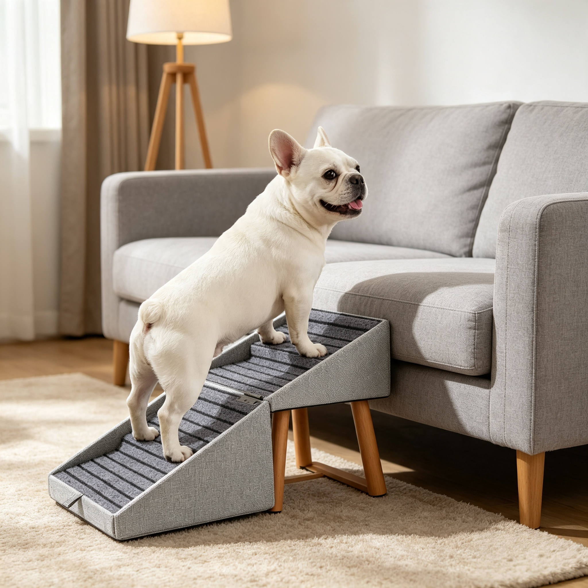 Foldable Dog Stairs Ottoman with Storage