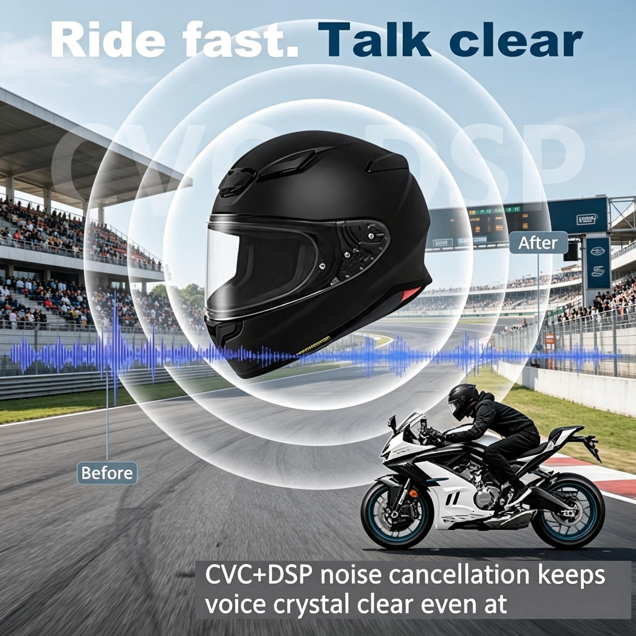 Motorcycle Bluetooth Intercom – Multi-Brand Compatible with App Control