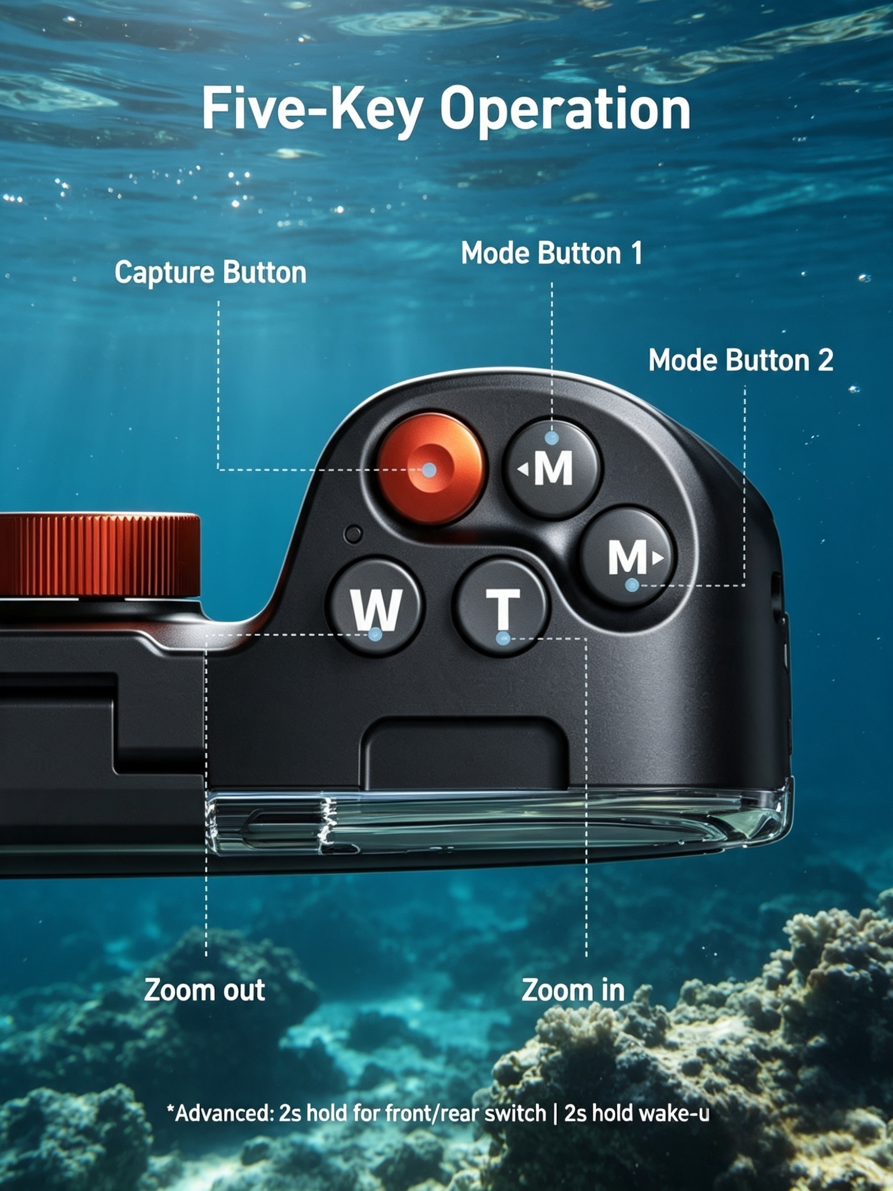 Universal Underwater Phone Case – IP68 to 20m, Bluetooth Shutter Control, Fits 5.4–6.9″ Phones