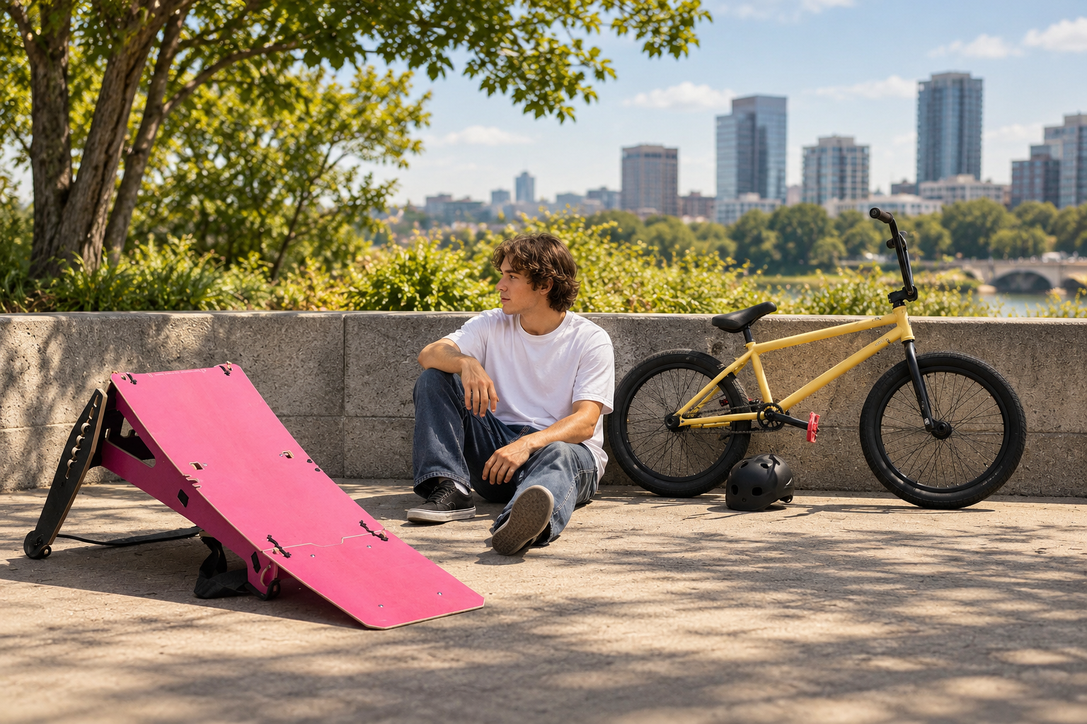 Portable Jump Ramp for Skateboards & Bikes – Lightweight Design for Street and Dirt Riding