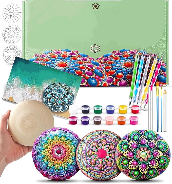 🎨 Mandala Rock Painting Kit – DIY Art & Craft Set