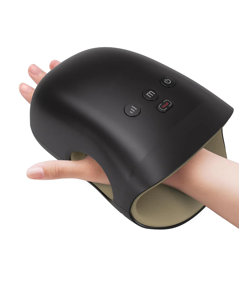 Hand Massager – Cordless with Heat & Compression | 4 Massage Heads