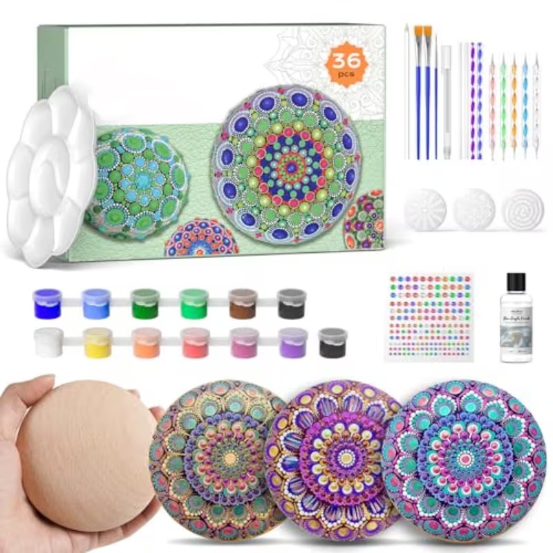 🎨 Mandala Rock Painting Kit – DIY Art & Craft Set