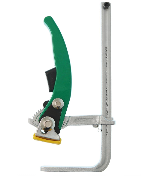Trackless Dovetail Ratchet Clamp with Instant-Pump Mechanical Lever & Pro-Grade Heavy-Duty Down-Force