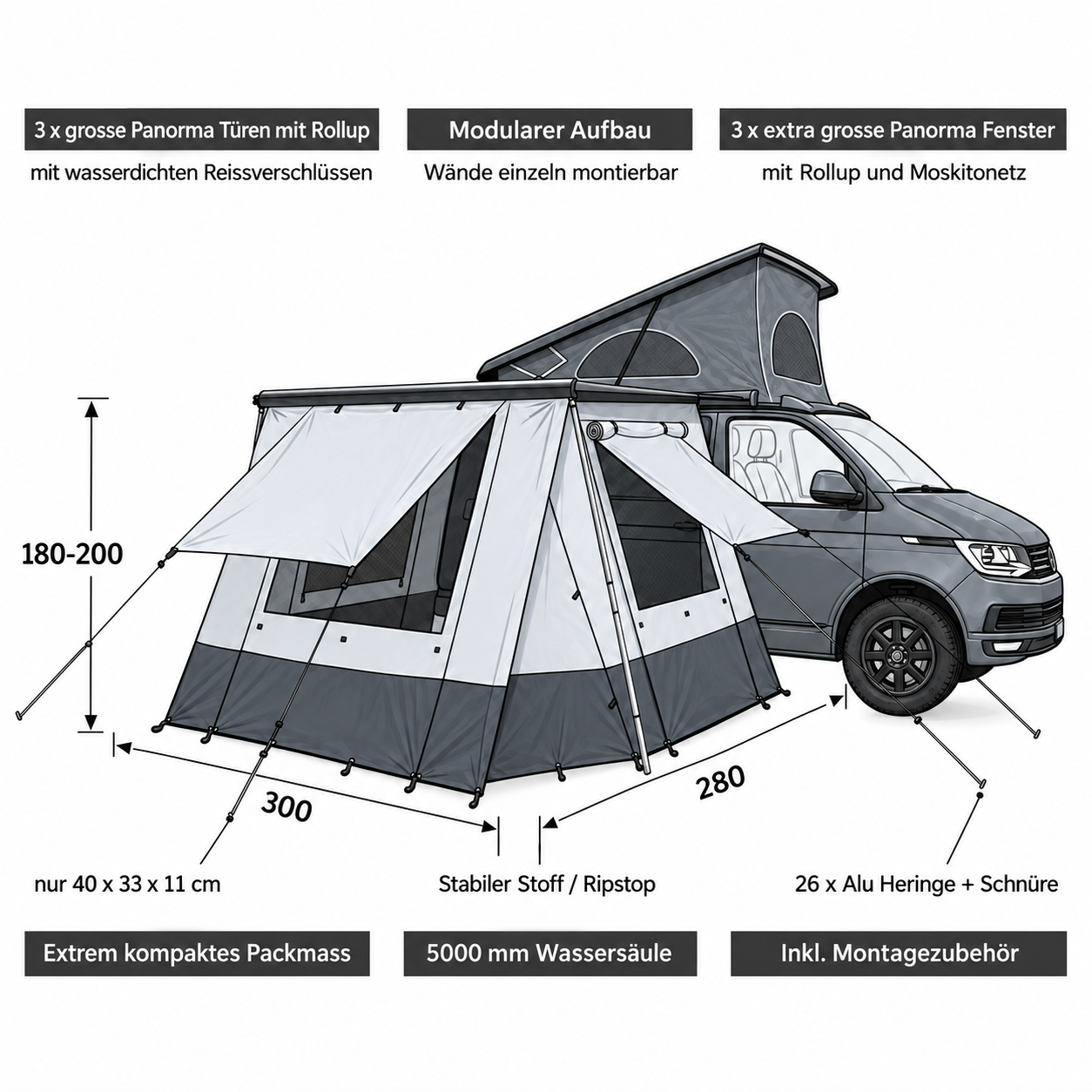 CamperWing Modular Awning Tent