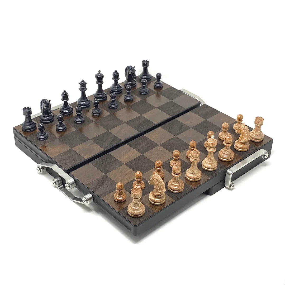 Kinetic Chess Set – Origami Engineering Meets Precision Woodworking