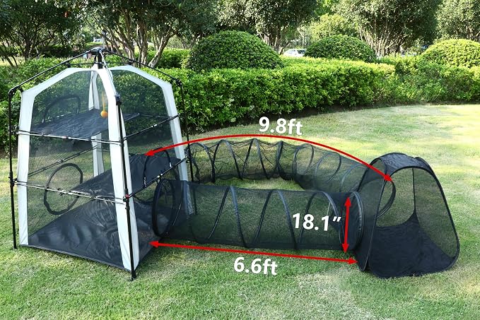 Outdoor Rainbow Cat Enclosure – 5-in-1 Portable Cat Playhouse