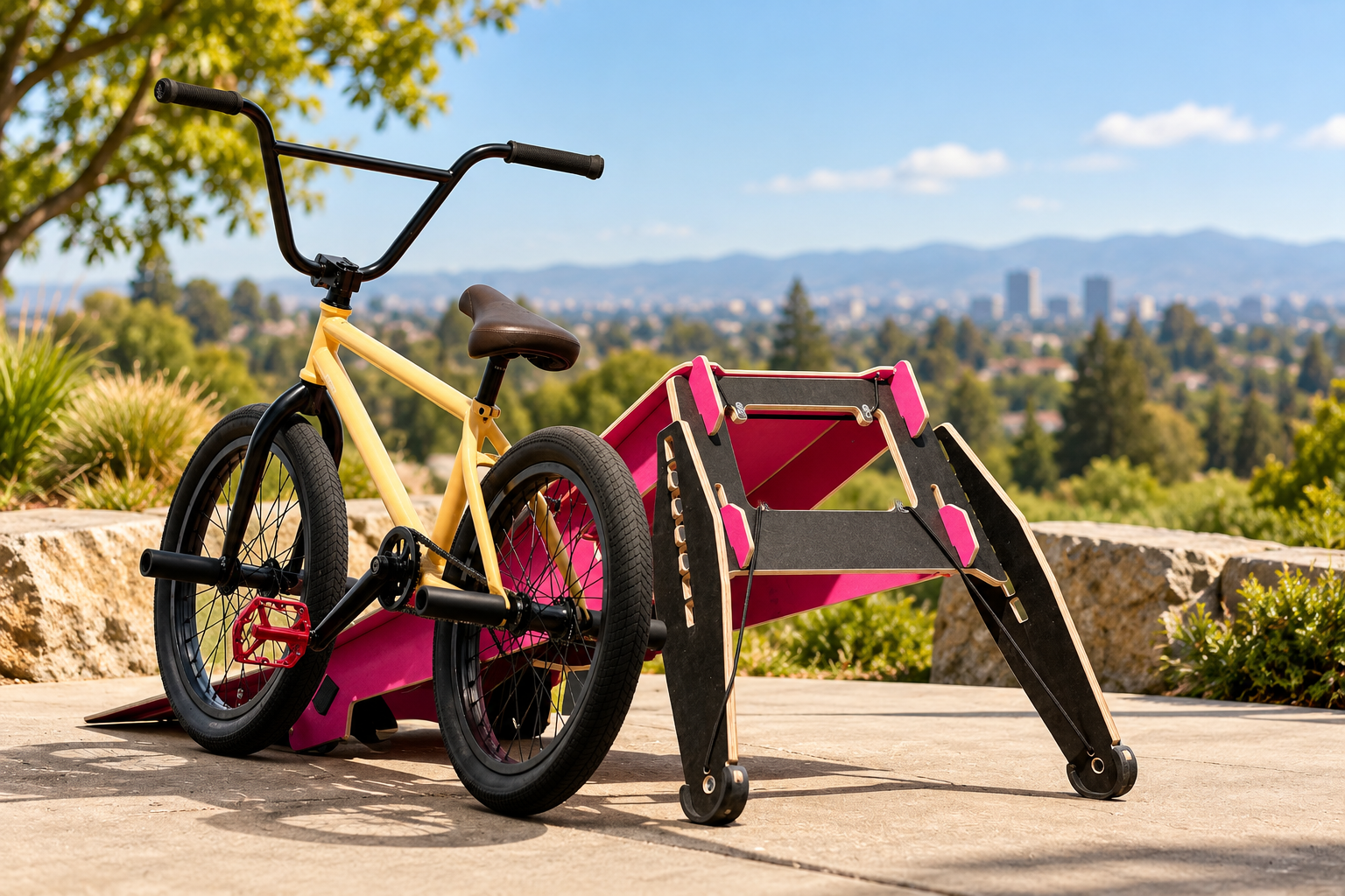 Portable Jump Ramp for Skateboards & Bikes – Lightweight Design for Street and Dirt Riding