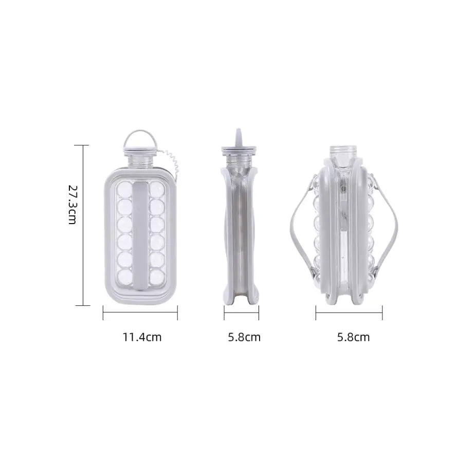 2-in-1 Water Bottle & Ice Ball Maker – Portable Ice Mold