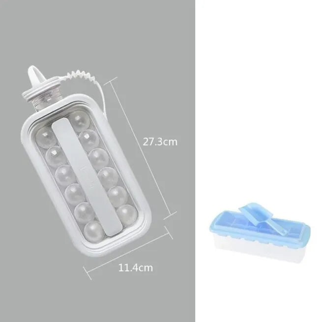 2-in-1 Water Bottle & Ice Ball Maker – Portable Ice Mold