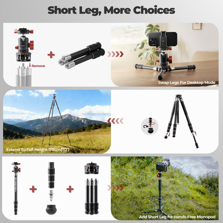 5-in-1 Real Multi Tripod – Carbon Fiber Versatile Support System