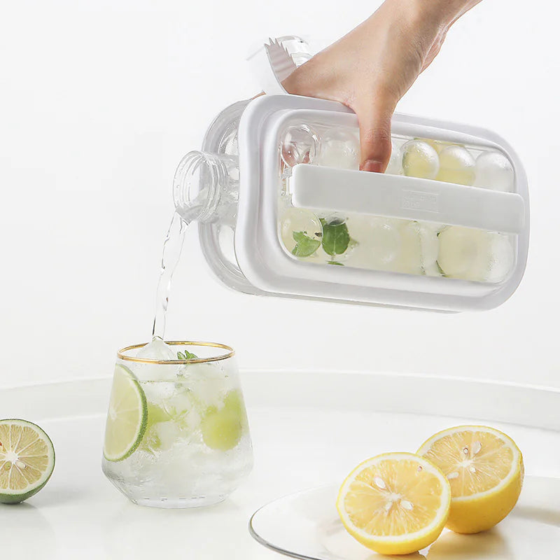 2-in-1 Water Bottle & Ice Ball Maker – Portable Ice Mold