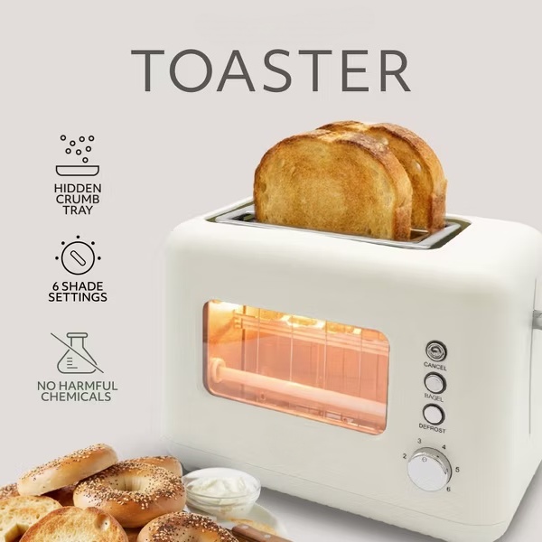 2-Slice Toaster with Window – See Your Toast Perfectly