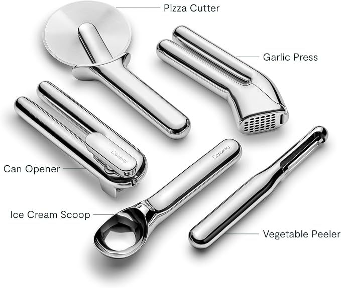 5-Piece Stainless Steel Kitchen Gadget Set with Storage Organizer