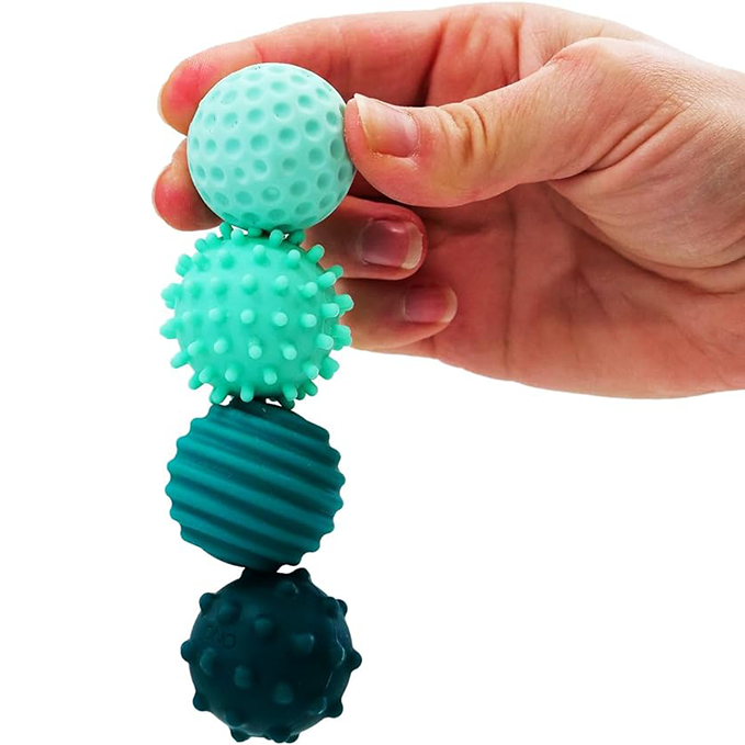 Silicone magnetic balls with textured, wavy surfaces