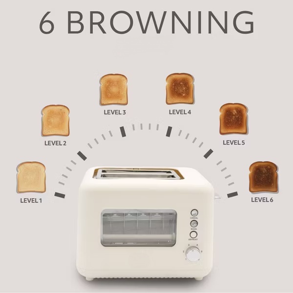 2-Slice Toaster with Window – See Your Toast Perfectly