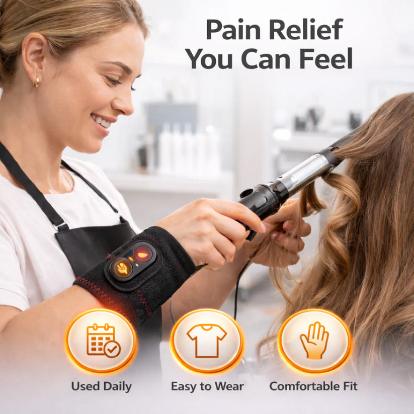 Ergonomic Rapid-Heating Wrist Wrap: Cordless High-Frequency Vibrating Brace for Desk Workers & Athletes