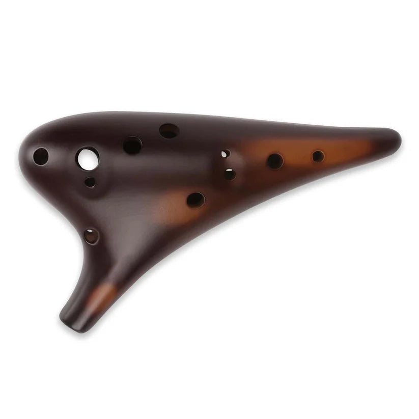 12-Hole Alto C Ceramic Ocarina – Straw-Fired, Collectible, with Protective Case