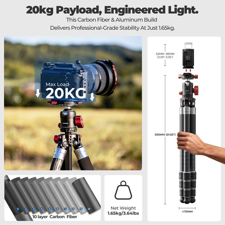 5-in-1 Real Multi Tripod – Carbon Fiber Versatile Support System