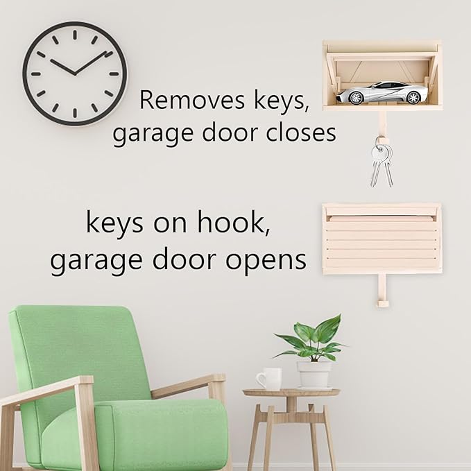 Garage-shaped keychain - can hold a small car