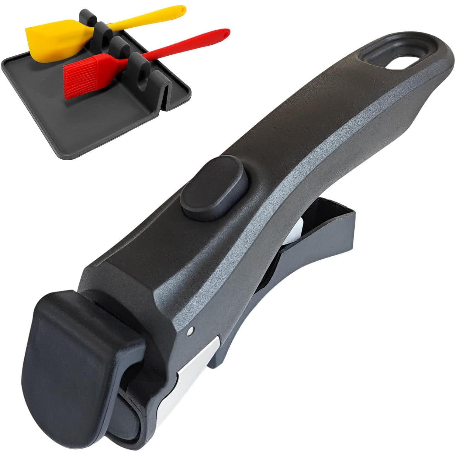 Detachable Cookware Handle with Spatula Rack and Oil Drip Mat – Heat-Resistant