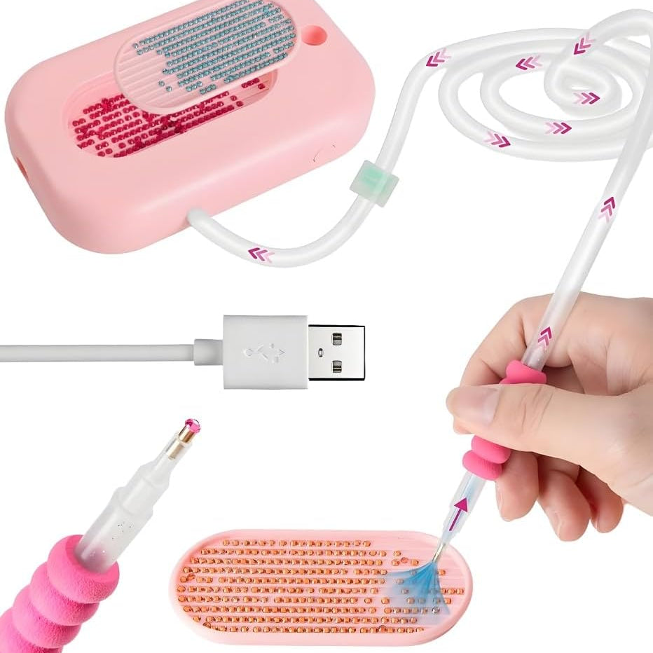 Electric Diamond Art Painting Pen Kit with Storage Tray