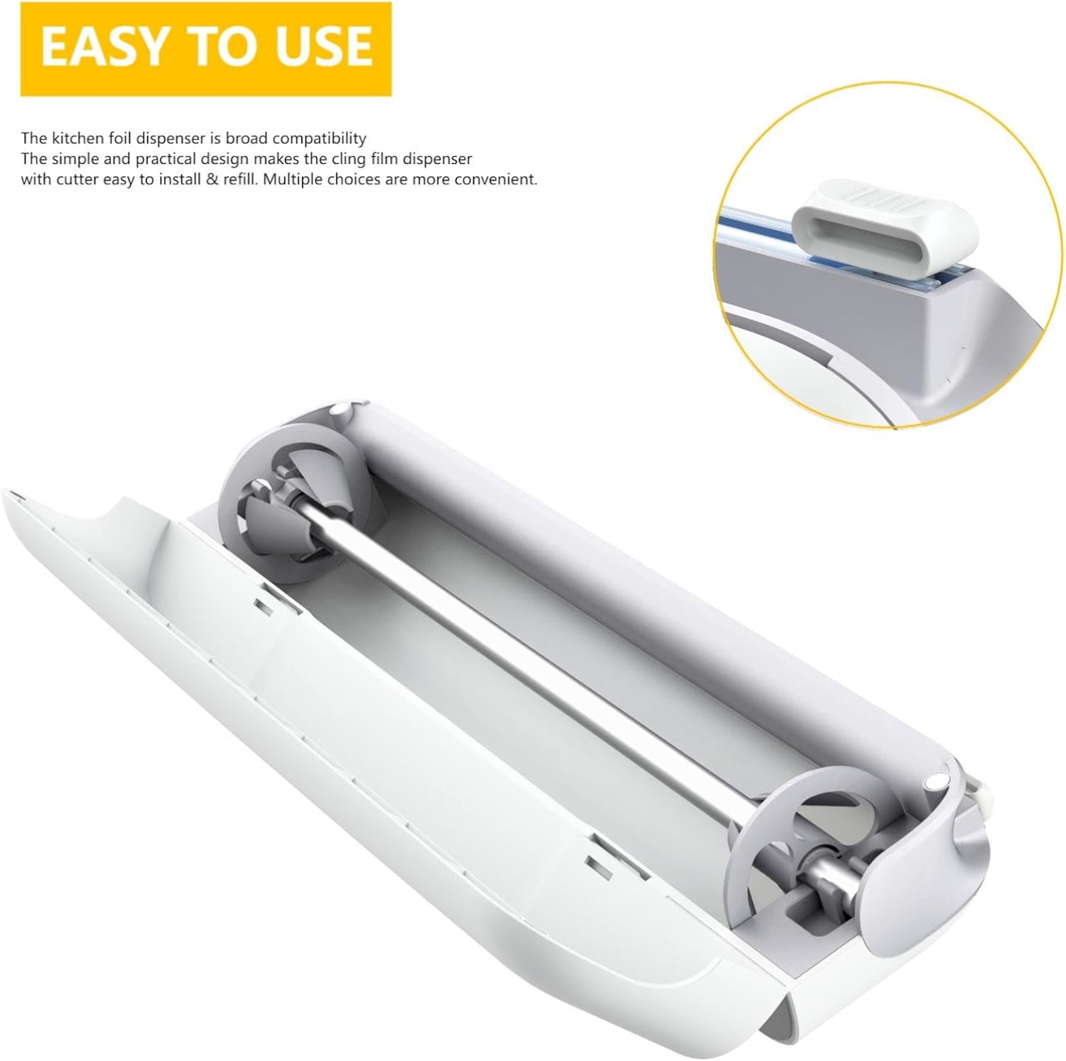 Aluminum Foil & Plastic Wrap Dispenser with Cutter