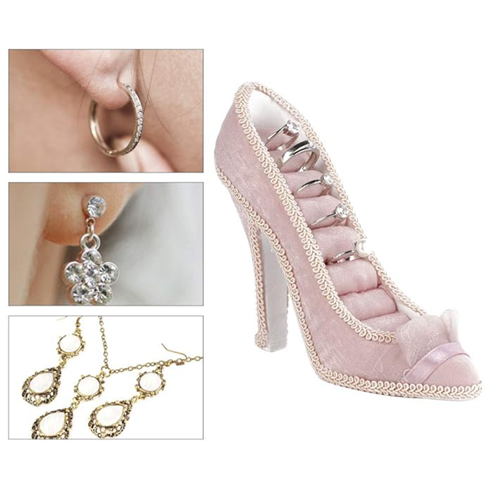 Fashion jewelry display rack, high-heeled shoe-shaped ring rack, display stand