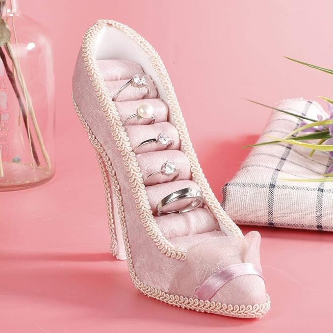 Fashion jewelry display rack, high-heeled shoe-shaped ring rack, display stand