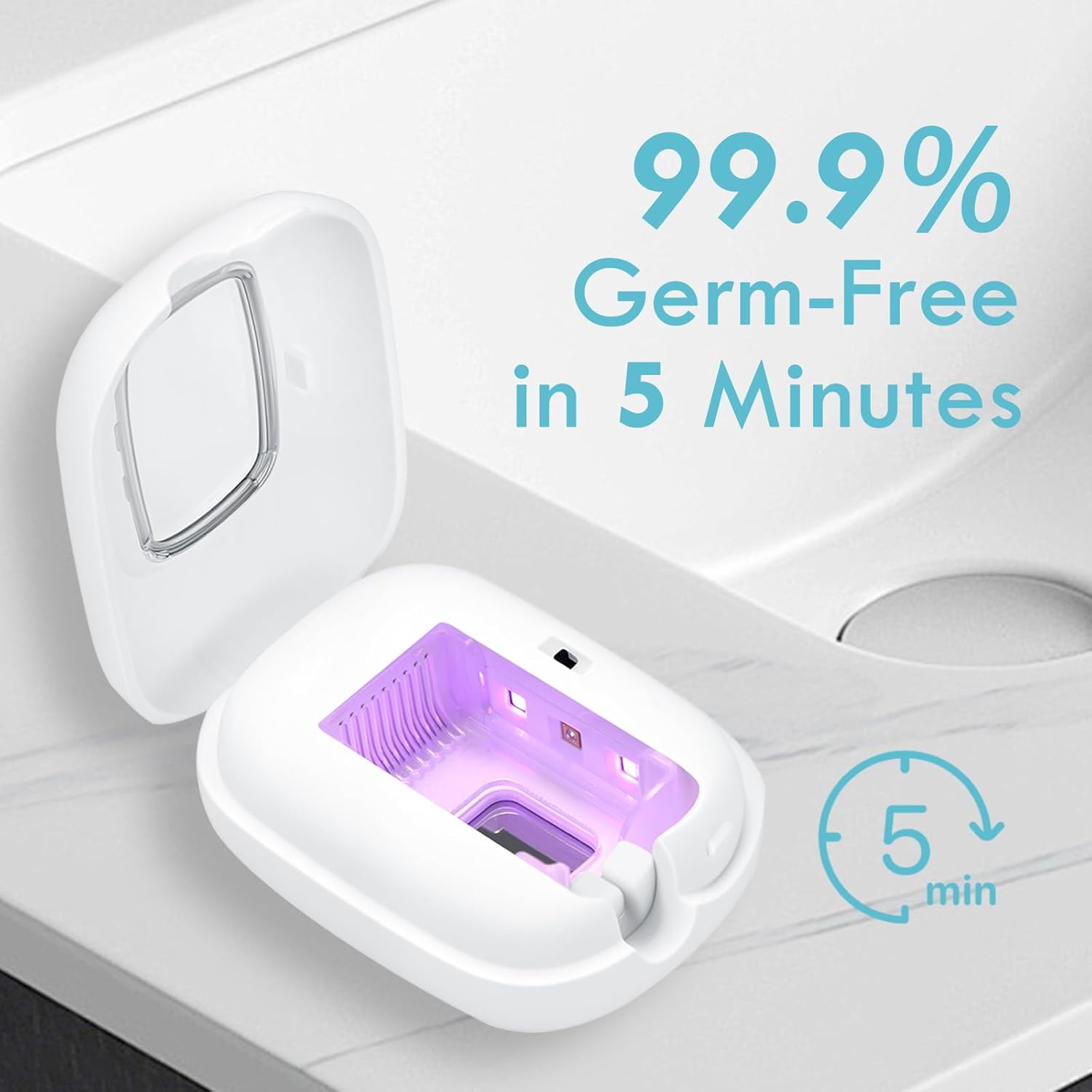 UV-C Toothbrush Sanitizer Cap - Rechargeable Travel Cover with Magnetic Wall Mount