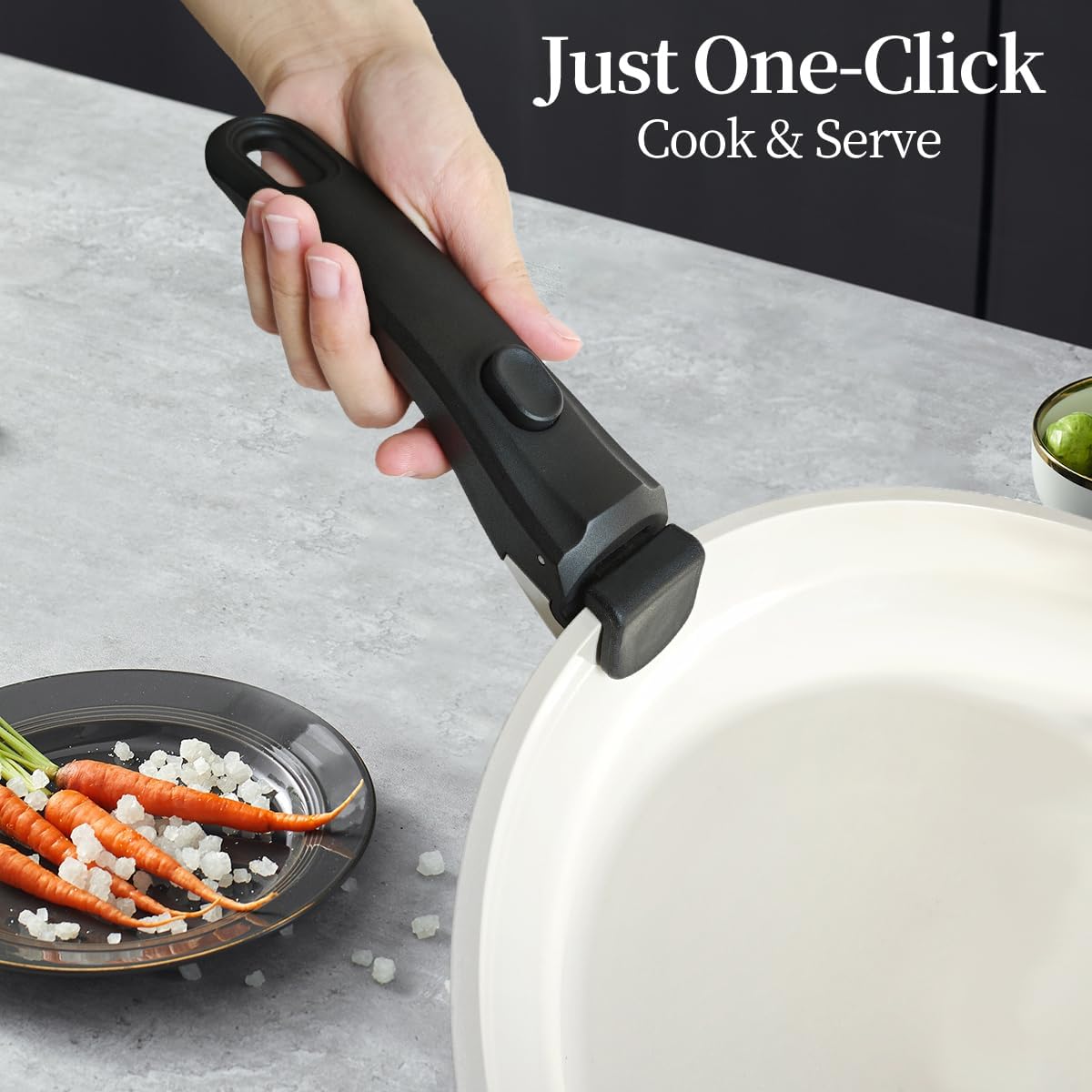 Detachable Cookware Handle with Spatula Rack and Oil Drip Mat – Heat-Resistant