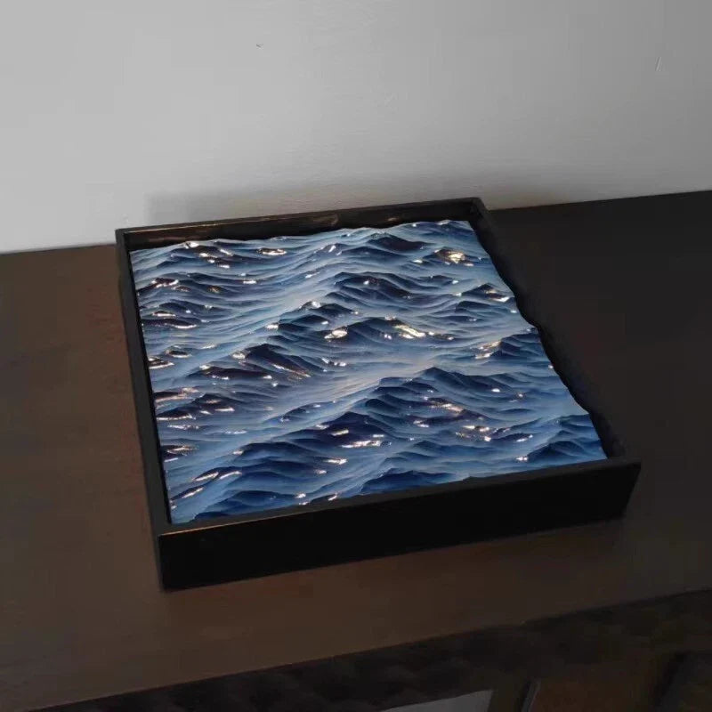 Ocean Plaster Decorative Ornament – Coastal Desktop & Sideboard Art