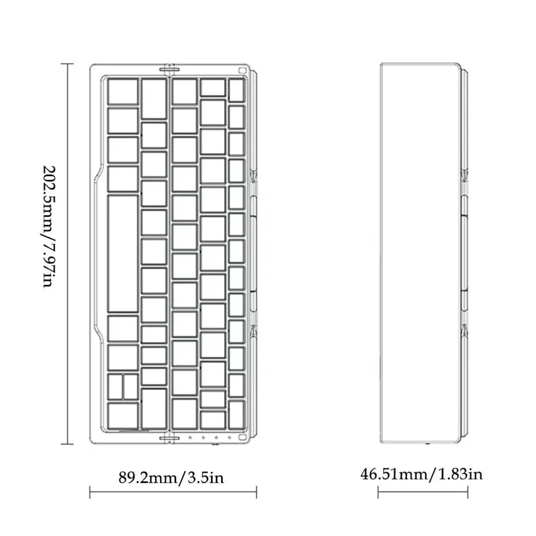 Mini Ergonomic Wireless Keyboard – Foldable Bluetooth Keyboard