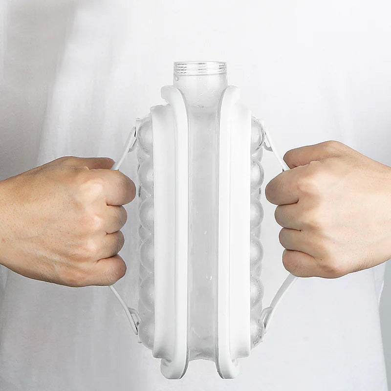 2-in-1 Water Bottle & Ice Ball Maker – Portable Ice Mold