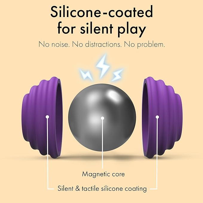 Silicone magnetic balls with textured, wavy surfaces