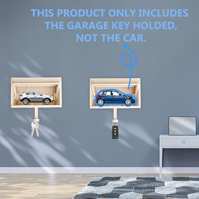 Garage-shaped keychain - can hold a small car