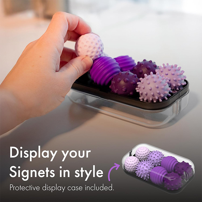 Silicone magnetic balls with textured, wavy surfaces