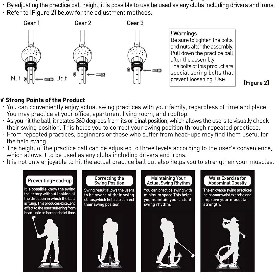 Golf Swing & Hitting Trainer – True Impact Checking Path After Swing Practice Mat