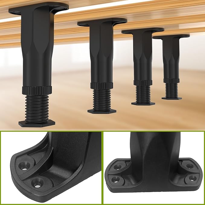 Replacement bed support legs, height adjustable