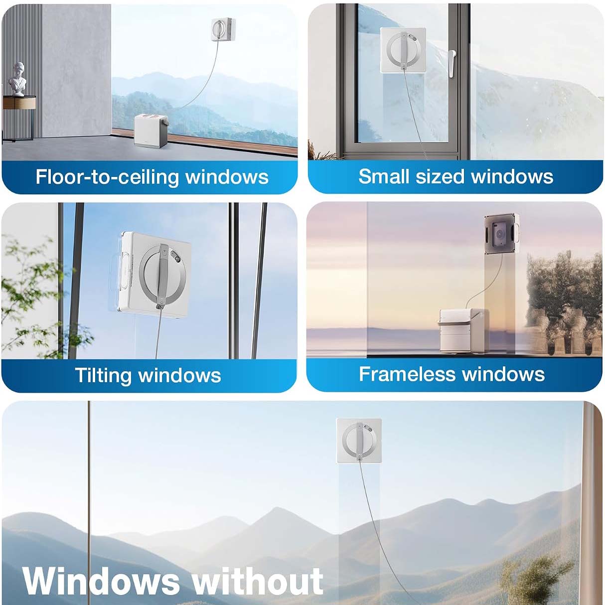 Portable Window Cleaning Robot – Intelligent Cleaning with Three-Nozzle Wide-Angle Spray Technology