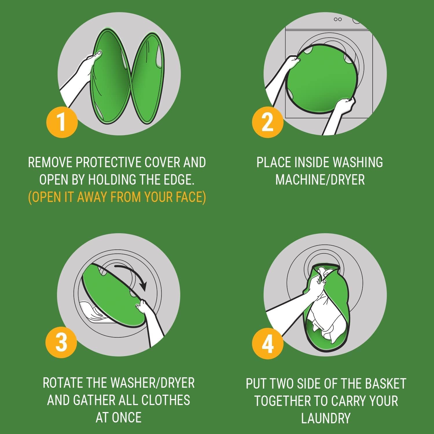 Collapsible Laundry Basket for Front-Loading Machines