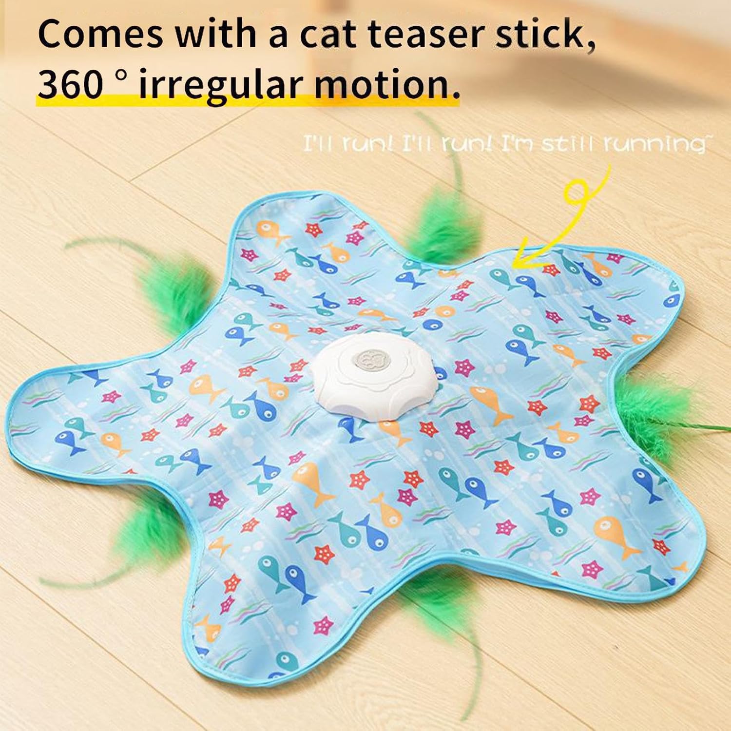 Interactive Cat Toy with Feather Motion, Random Movement Mode, and Non-Slip Base