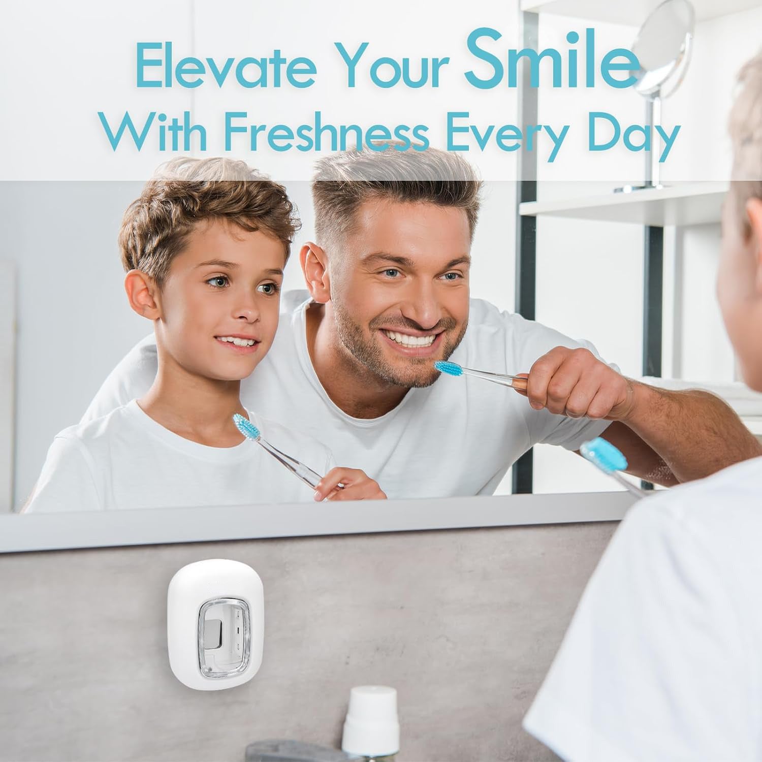 UV-C Toothbrush Sanitizer Cap - Rechargeable Travel Cover with Magnetic Wall Mount