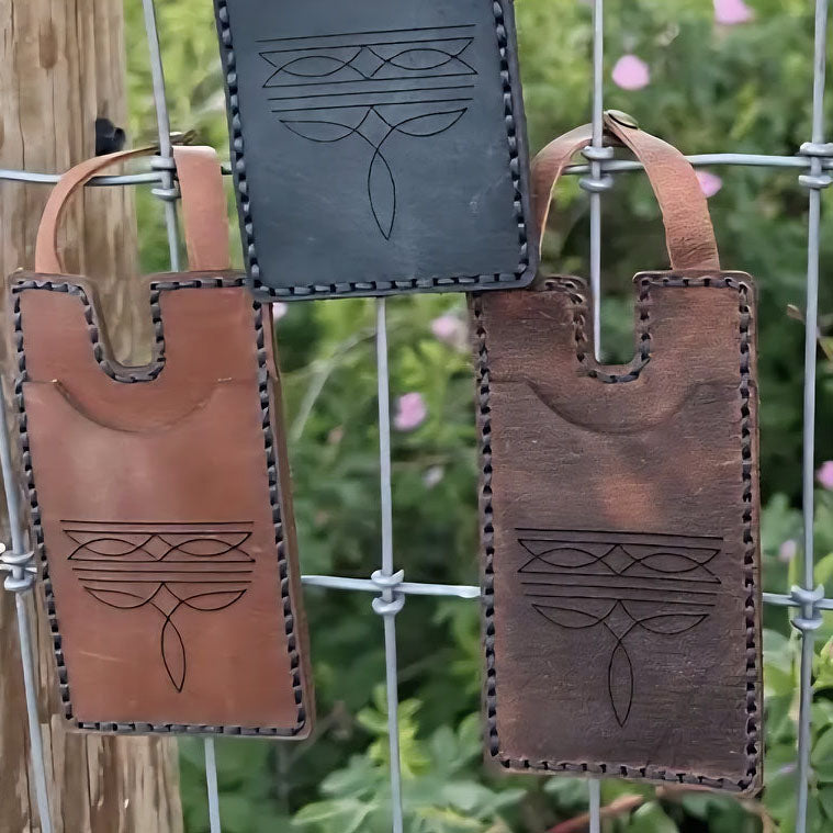 Western Boot Wallet with Snap Strap