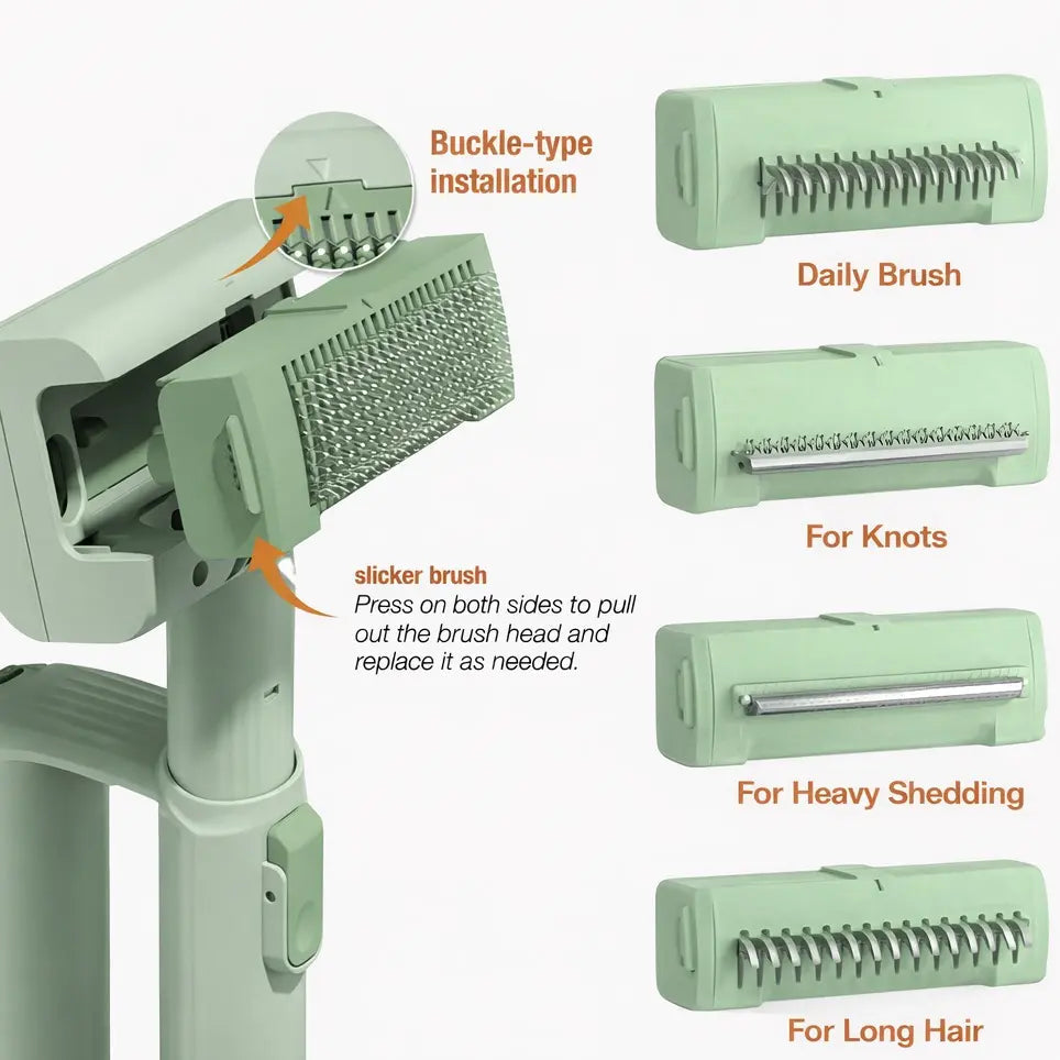 Wireless Pet Grooming Vacuum Brush – 3 Adjustable Combs with Ultra-Quiet Suction