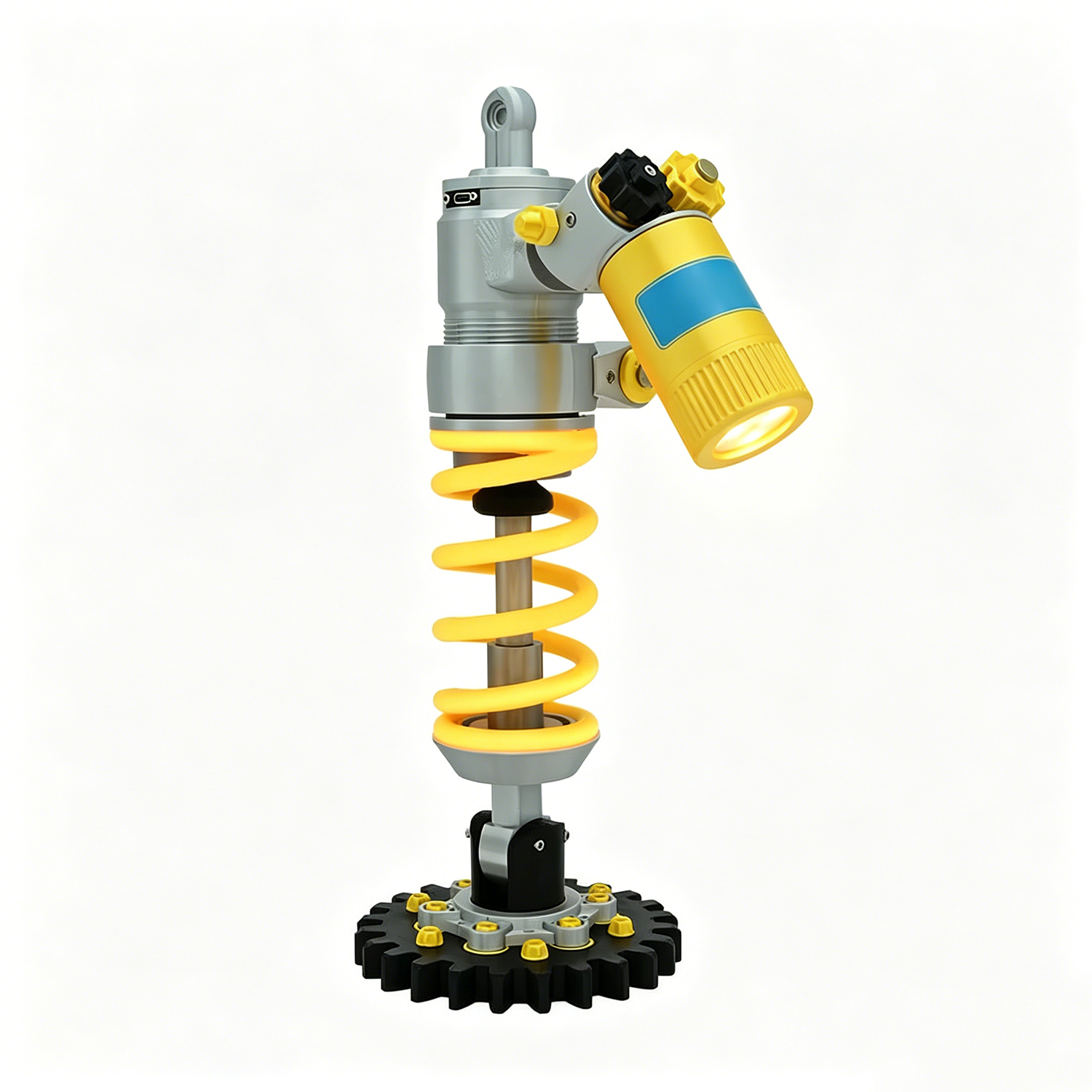 Industrial-Style Table Lamp with Suspended Shock-Absorbing Design