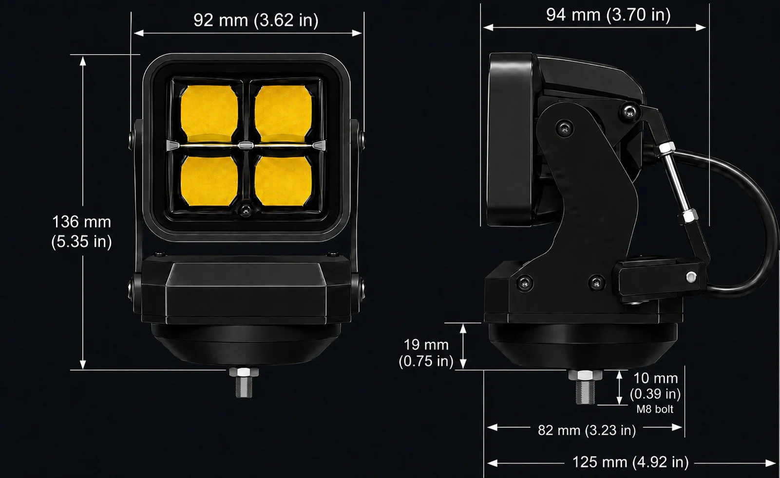 40W Rotating Light – Remote Controlled LED Work Light